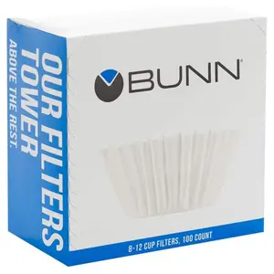 Bunn Coffee Filters, 8/12-Cup Size, 100/Pack