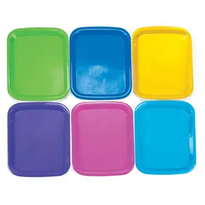14 1/2" x 10 3/4" Bright colors Cool Plastic Craft Trays - 6 Pc.