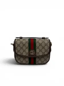 Pre-owned GUCCI COATED CANVAS Shoulder Bags OPHIDIA GG SUPREME TOP HANDLE BAG SHOULDER BAG BEIGE SMALL