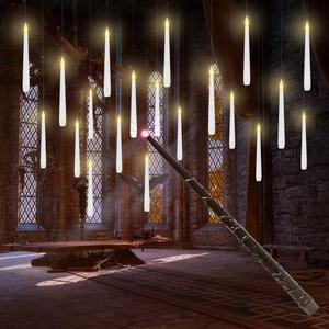 flameless taper floating candle light, creative led cozy lighting flickering electric candle novelty light without battery for home outdoor garden decor, party supplies