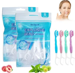 mini brushes-disposable toothbrush,5 in 1 Toothbrush & Floss, mini toothbrushes with Toothpaste, All in one Oral Care on The go, 5 in 1 mini Brush, Toothpaste and Floss, Disposable Travel Toothbrush Set