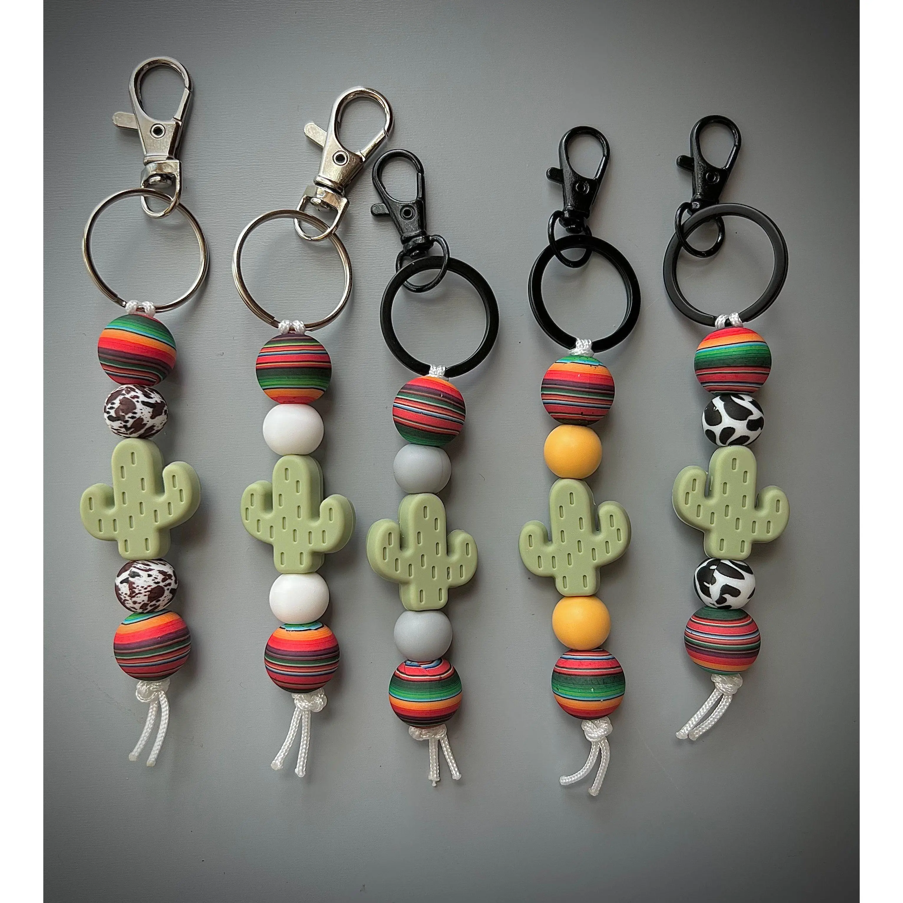 Serape Cactus Keychain