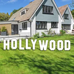 18" Hollywood Yard Sign Letters, 9pc, Outdoor Lawn Decorations, Yard Card Rental Business