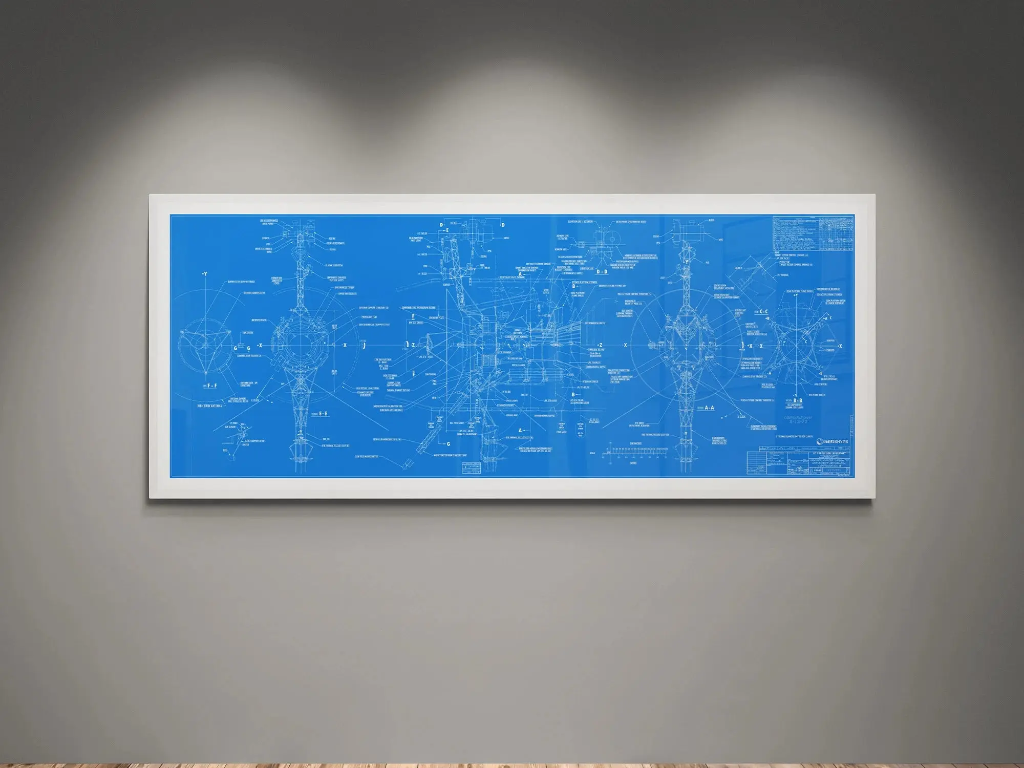 Voyager Space Probes Schematic Poster