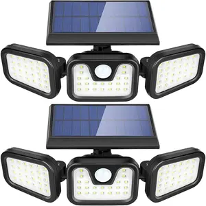 Solar Lights Outdoor, 3000LM Super Bright Motion Sensor Outdoor Lights, IP65 Waterproof 6500K Solar Powered Security Flood Light for Garage Yard Patio