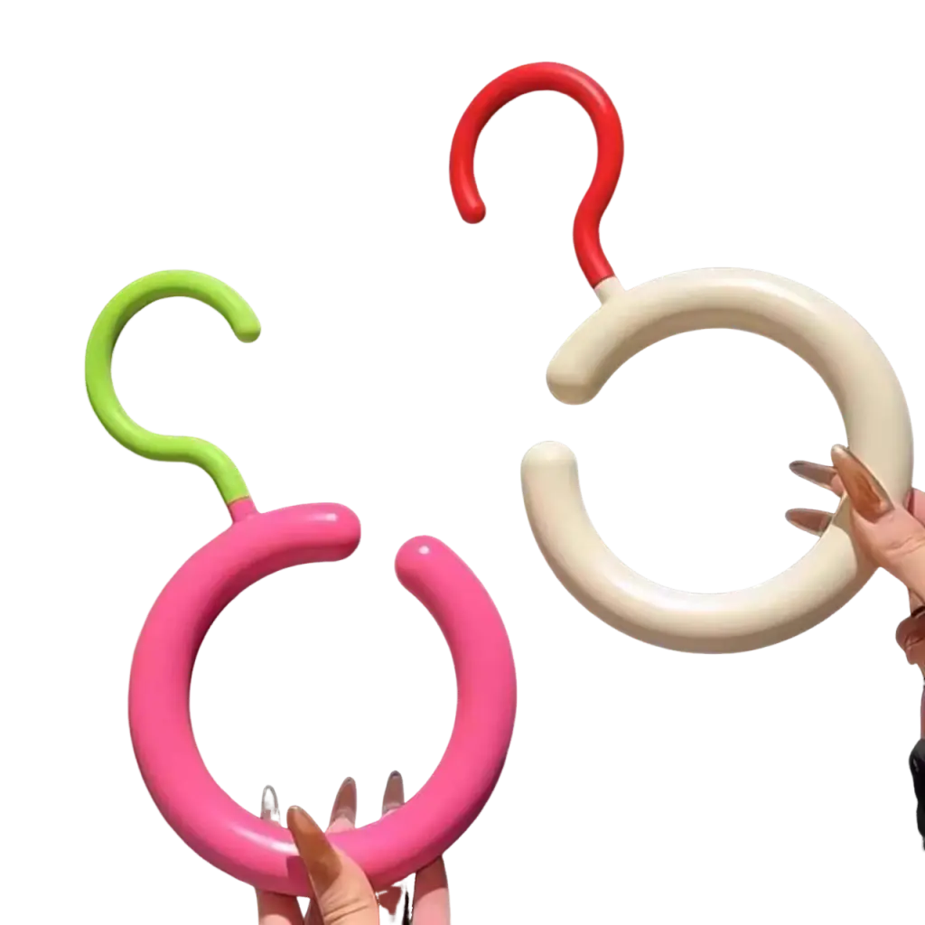 6-Pack Extra Long & Wide Eco-Friendly ABS Plastic 360-Degree Rotating Circle Hanger Hooks, Minimalist Space-Saving Home Closet Organizer Holder for Hats