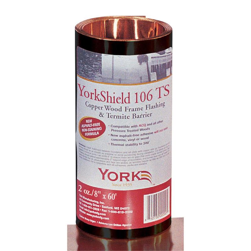 York 5993472 106 TS Copper Roll Flashing - 8x720 in., Roll Form Seal Flashing for Window Hardware Tools & Hardware