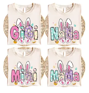 Family Easter Tee, Gigi Nana Mama Mini Easter Sweatshirt, Spring Holiday Shirt, Easter Bunny T-shirt, Happy Easter Tee, Easter Day Shirt - LORA ATCHER