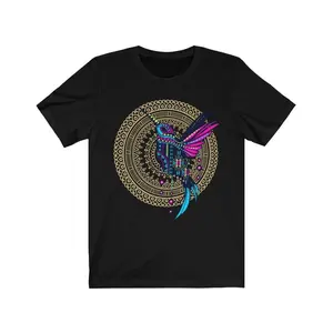 Colorful Hummingbird Mexican Bird Print Tee for Women - Artesania Mexicana