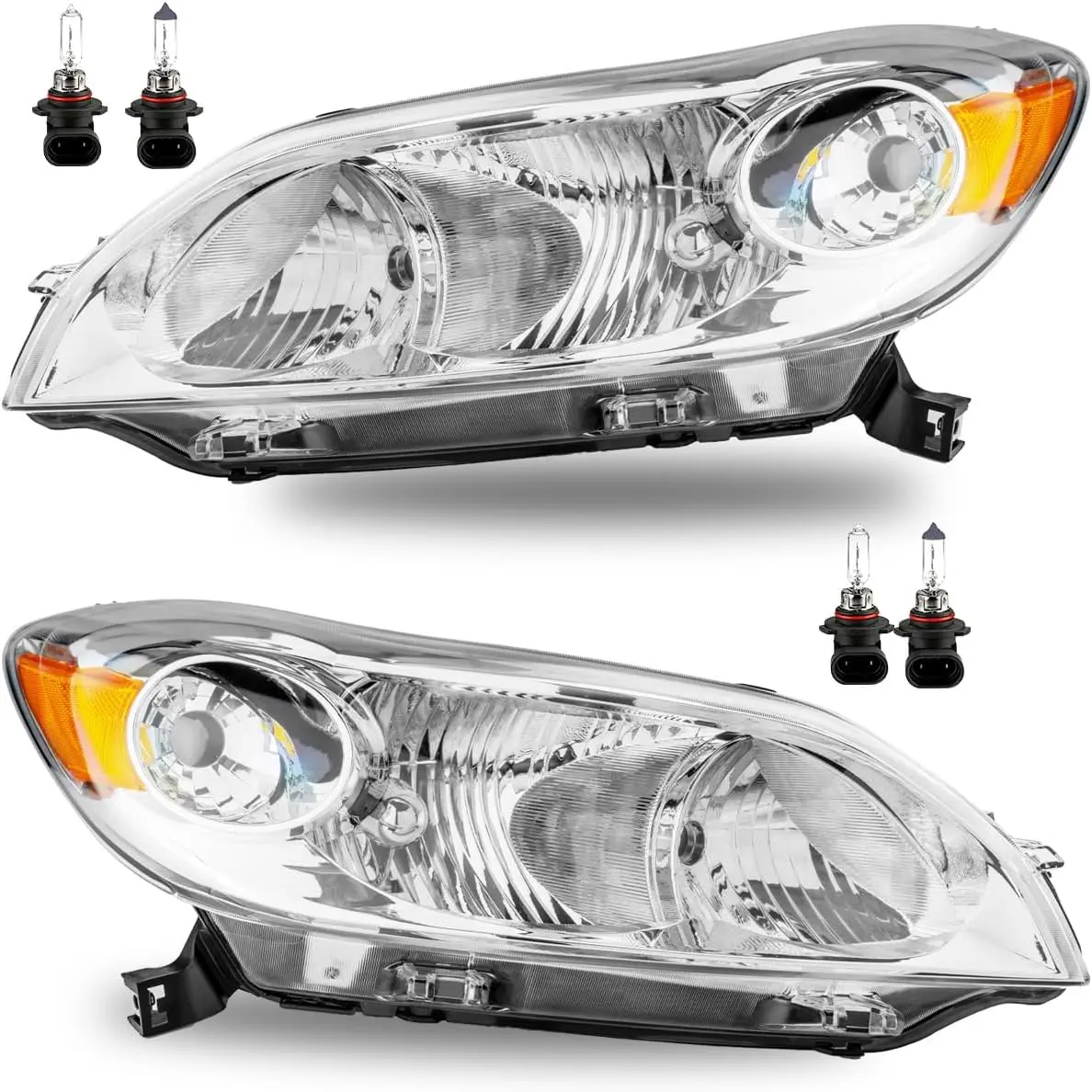 Chrome housing+ Amber Reflector