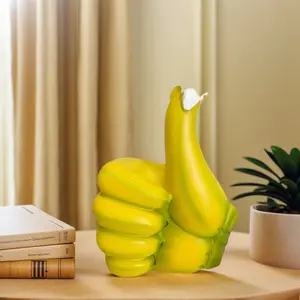 Banana Thumb Up Decorative Figurine, Creative Funny Fruit Sculpture, Inspirational Gift, Office Desk Shelf Living Room Decoration, Birthday Moving Humor Gift