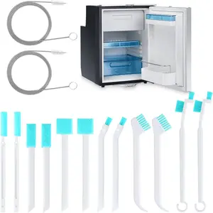 14 count Ice Machine Cleaning Brush Kit, Ice Maker Cleaning Tools Set- 2 count 55In Drain Pipe Cleaners Brush and 12 count Small Crevice Cleaning Brush for Tight Spaces