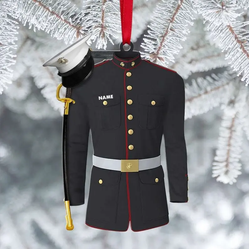 Personalized Marine Uniform Ornament, Marine Uniform Christmas Ornament, Marine Uniform Gift