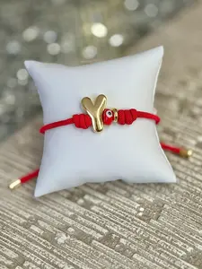 Bracelet Red Initial Eye Knot