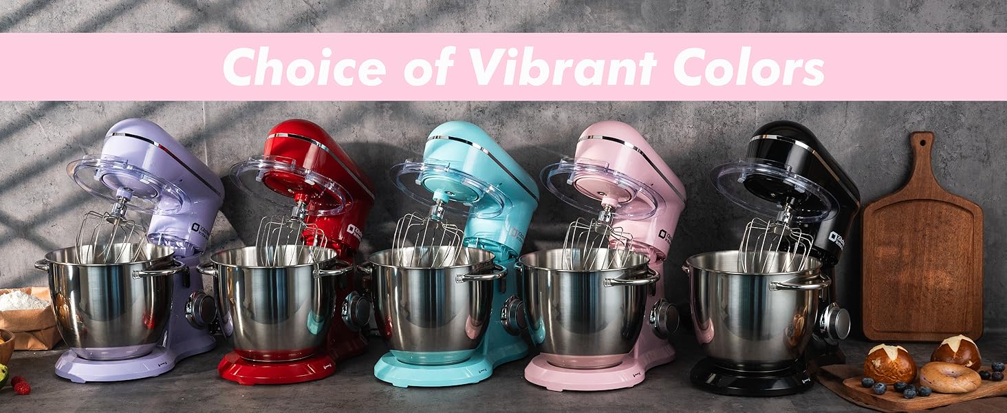 Kitchen in the box Stand Mixer, 6.5QT 10-Speed Tilt-Head Electric Stand Mixer, 3-In-1 Kitchen Mixer with Bowl, Dough Hook, Whisk and Beater, Food Mixer for Baking, Cake and Most Home Cooks