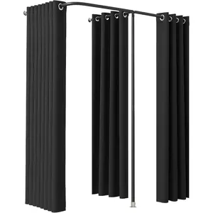 VEVOR Fitting Room, Dressing Room with Thick Polyester Curtains, Privacy Space with Shading Curtain and a Hook, for Boutique, Mall, Tailor's Store Outdoor (39x 39x 78 in, Greyish White)