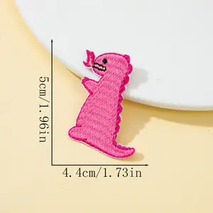 Cartoon Little Dinosaur Embroidery Patch, Iron On Self Adhesive Fabric Patch For Clothes Bag Backpack DIY Decoration Accessories