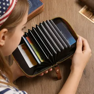 2026 New Arrival Denim Heart Embroidery Card Holder Large Capacity Accordion Design Multi Slot Card Case Minimalist Driver License Wallet Organizer for Daily Commute Travel and Everyday Use -RR