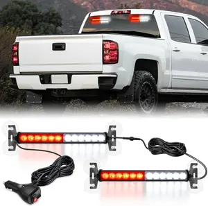 Nilight 24LED  Strobe Traffic Advisor Light Bar 2 in 1 Red White Dash Warning Safety Flashing Lights Front/Rear Windshield Construction Lights for Trucks Cars Plow  Firefighter Vehicles   vehicle