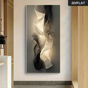 1Pcs Modern Abstract Light and Shadow Flowing Decorative Painting Black White Gray Gradient Art Canvas Print Frameless Wall Art for Living Room Wall Art