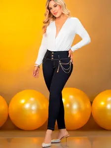 High waist tummy control Colombian jean, butt lifting jean, stretch and skinny fit. Original Colombian pants