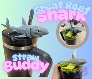 Great Reef Shark Straw Buddy for Tumbler Cup