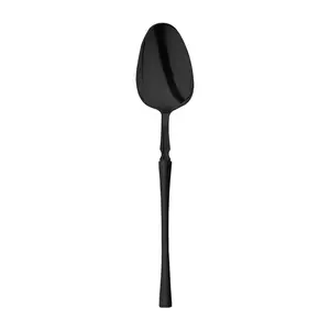 Solid Black Moderno Disposable Plastic Dinner Spoons