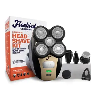 FlexSeries Waterproof Wet Dry Electric Head & Body Shave Kit with 5-in-1 Attachments
