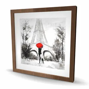 Begin Home Decor C1FM24247NFWU6 24 x 24 in. Sweet Moment - Red Office Framed Matted Print Wall Art - Home Decor