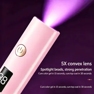 5X Convex Lens Nail Art Spotlight Beads Strong Penetration Cure Color Gel in 15 Seconds Cure Top Coat in 30 Seconds for Manicure & Cutics Cutics Manicure