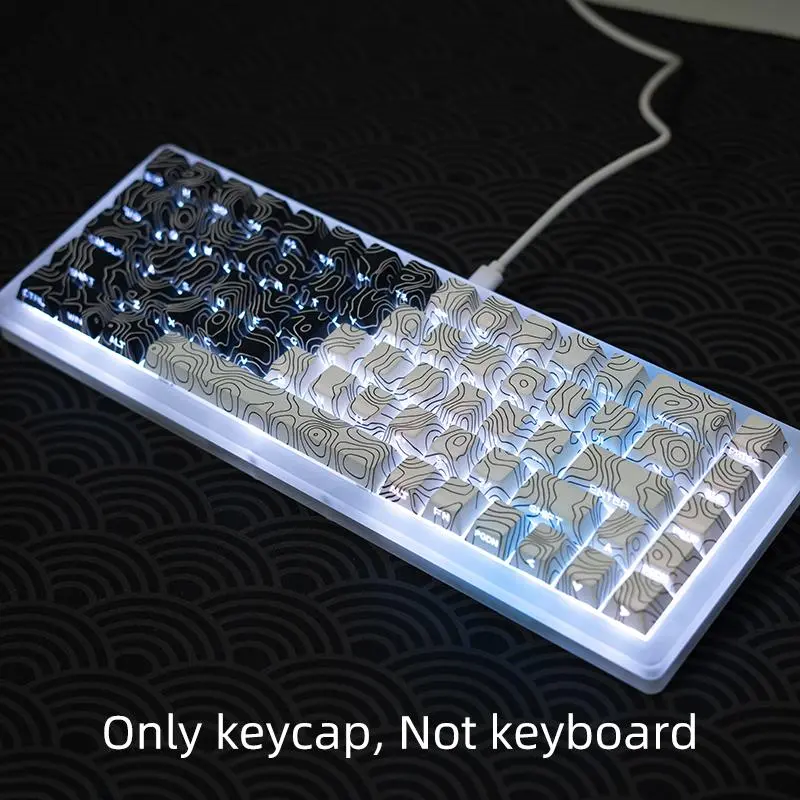 Backlight Keycap, Side Engraved Light Transmission Keycap, Keyboard Keycap for 6.25U Space 61 68 75 87 98 100 104 108, Backlit Keycap