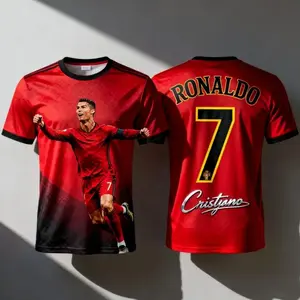 3D Football Jersey T-Shirt #7 Style – Soccer Fan Tee Kids Adults Cristiano Inspired Sports Gym Workout Top