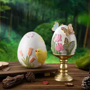 New Easter Egg Home Living Room Desktop Holiday Atmosphere Decoration Resin Craft Ornament, Festive Decorative Figurine