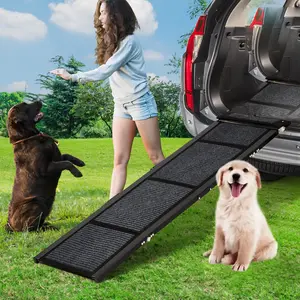 GARVEE Folding Dog Ramp for Car, 71"×17", Portable Non-Slip Surface, Supports Up to 250LBS, Ideal for Large Dogs, SUVs, Trucks, and Cars