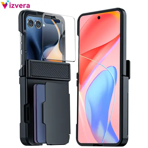 Vizvera Phone Case for Motorola Razr 2024/2025/2026 - RFID Blocking Card Holder, Hinge Protection, Tempered Glass Shields Your Display, Rugged Anti-Scratch Shockproof Mobile Accessories #SummerVibes #Built for Tech Enthusiasts TikTokShopDealsforYouDays te