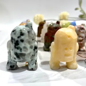 7 Counts Different Materials Small Robot Crystal Amethyst Clear Quartz Kiwi Jasper Green Aventurine Healing Crystal Home Decoration From IG Crystal