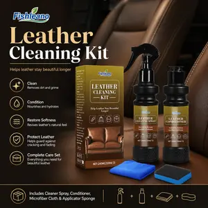 Leather Cleaning Care Kit, Genuine Leather Sofa Maintenance Liquid, No Rinse Stain Remover, Leather Cleaner, Easy-To-Use