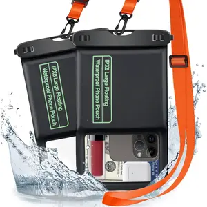 2 Pcs Universal High-quality Waterproof Phone Pouch Floating Case, Large Cell Phone IPX8 Dry Bag with Lanyard for iPhone 16 Pro Max/15/14/13//Galaxy S25 Ultra/S24/S23/S22 Vacation Swimming Beach Travel Essentials