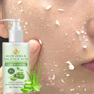Aloe Vera & Salicylic Acid Exfoliating Scrub Gel, Deep Cleansing, Gentle Non-Irritating, Strong Moisturizing, Brightening Skin Care, Moisturizer