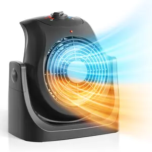 Portable Electic Space Heater, 2 in 1 Heater Fan Combo with 45° Tilt, 2 Wind Speeds, 1500W Overheat Protection Personal Small Floor for Home Office Black