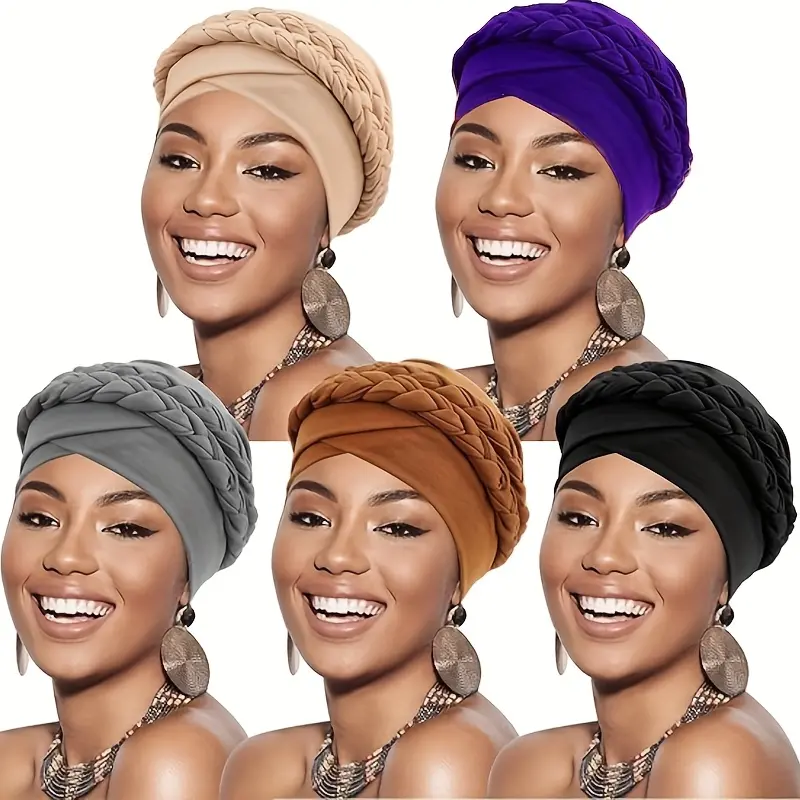 Lightweight Double Braid Headscarves for Women, Stylish Hair Loss Accessory Set for Chemo Patients and Gentle Scalp Care