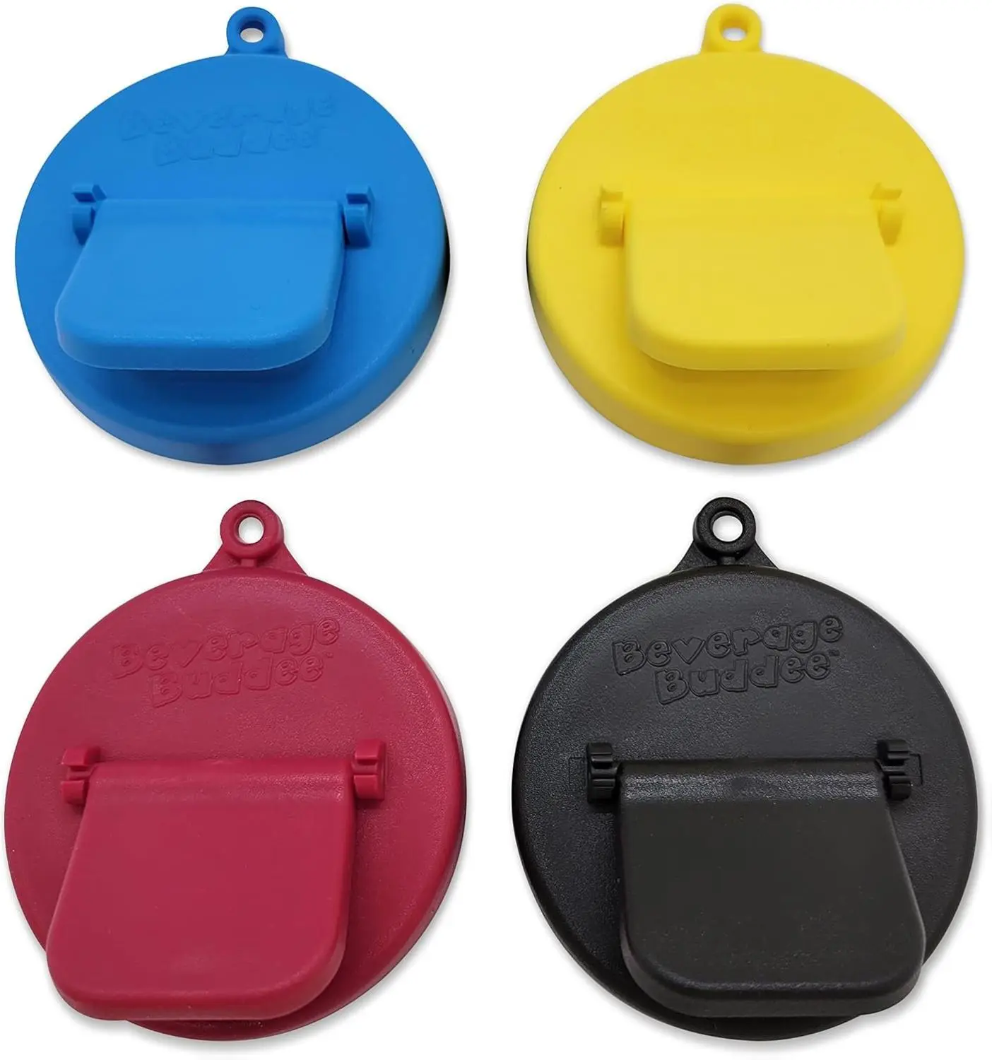 Reusable Beverage Drink Protectors - Standard Size Soda/Beer/Energy Drink Can Covers, Made in USA, BPA-PCB Free, 4-Pack Assorted Colors Kitchenware Drinkware Accessory, Drink Protector
