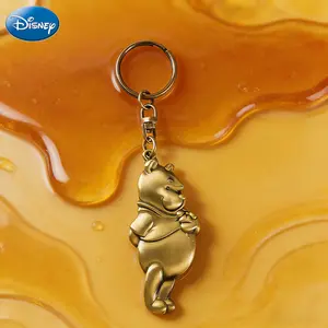 1PC Disney Winnie the Pooh Keychain Officially Licensed Collectible Cute Bear Anime Peripheral Backpack Decoration Car key Pendant Desk Ornament Durable Exquisite Alloy Gift