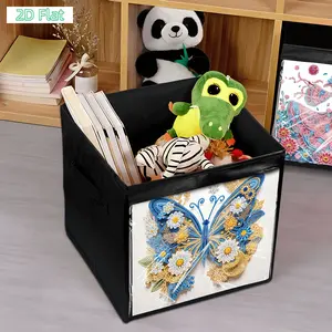 2D FLATDIY Diamond Painting Storage Box Canvas Organizer Box Diamond Painting Kit Diamond Painting Storage Container for Home and OffiDIY Diamond Painting Kit for Adults & Beginners, No Skills Needed. Sparkling Art to Brighten Rooms & Perfect Festive Gift