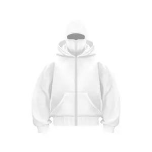 Y2K Gothic Harajuku Winter Sportswear for Men & Women New Double Hooded Zipper Design Men's Hooded Mask Women's Long Sleeves Basic Pattern Tank Top Tight Sleeves Halter Neck Casual Backless Sleeveless Crop Styles