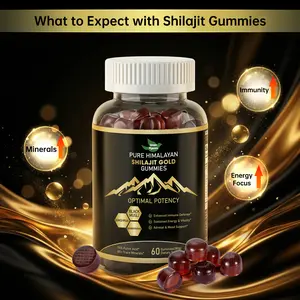 Green Pigeons Shilajit Gummies - Boosts Energy and Stamina - Sports and Fitness - 60 Gummies | 8-IN-1 | With Ashwagandha, Gokshura & other herbs |