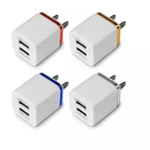 Metal Dual USB 2 Port Wall US Plug Adapter Wall Charger
