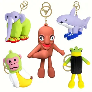 Italian Brainrot Keychains,Tralalero Tralala Keychain,Tung Tung Tung Sahur Animals Keychains,Funny Italian Brainrot Meme Shark Figurine Key Ring