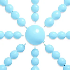 PartyWoo Baby Blue Linking Balloons 100pcs 6 Inch Light Pastel Sky Blue Link Balloons for Graduation Baby Shower Gender Reveal Weddings Easter Birthday Anniversary Party Decorations Blue-y4