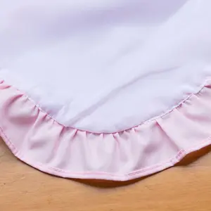 Cute Ruffle Trim Apron, Solid Color Kitchen Apron, Fashionable Cookware for Home Kitchen